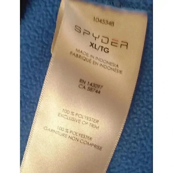 Spyder Men Fleece Jacket Full Zip Blue Heathered Knit Casual Size XL - Picture 8 of 9